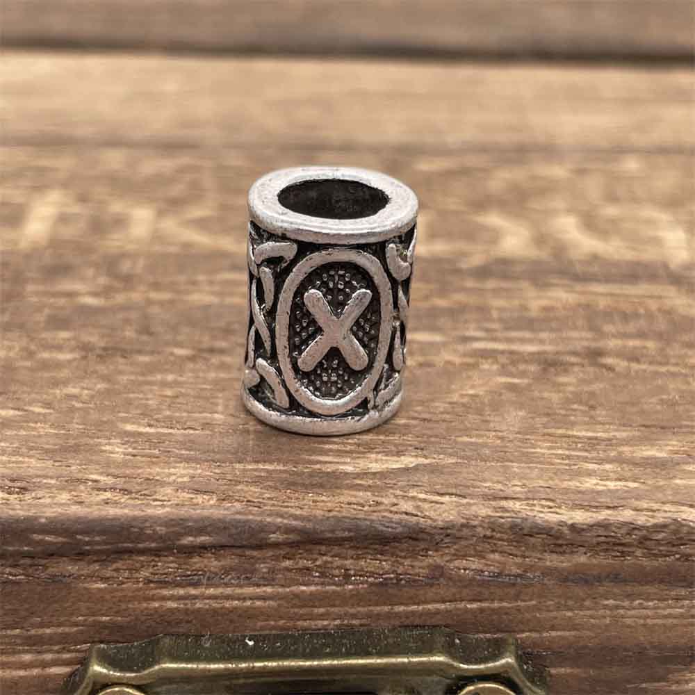 Cuentas de runas vikingas para hacer joyas, trenzas para el cabello, manualidades para Barba, espaciador de Metal Diy, accesorios de cuentas con agujero grande, aptos para pulsera
