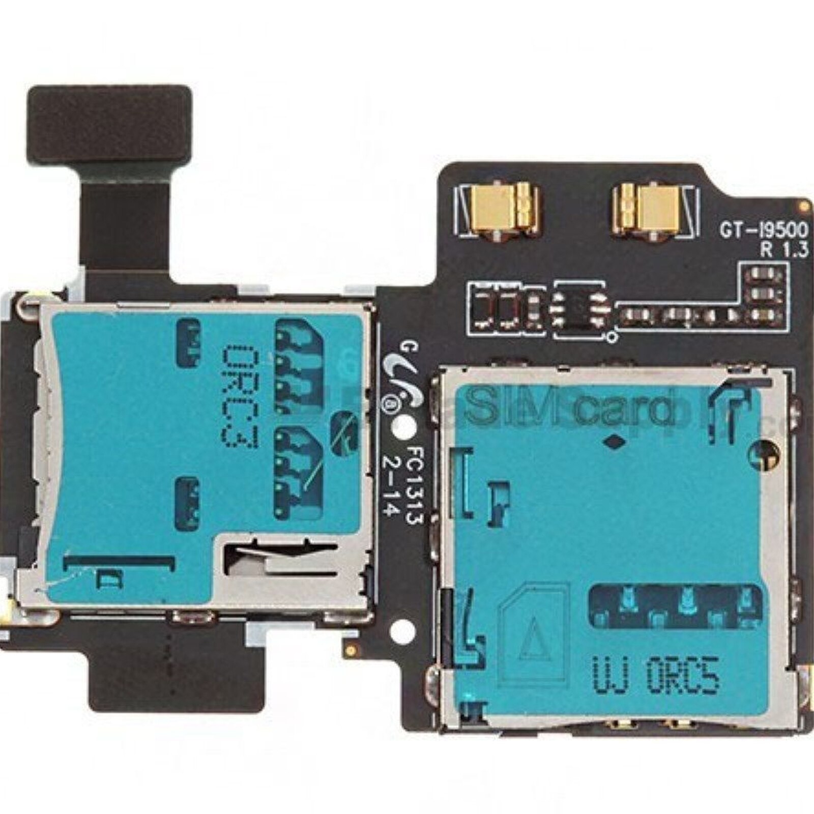 Flex Micro Sd Sim Card Reader Voor Samsung Galaxy S4 I9500 Rev 1.3