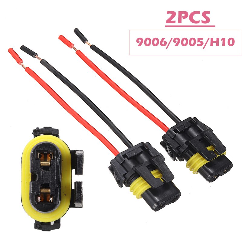 Mayitr 2pcs Headlight Socket Adapter Wire Harness Extension Plug Connector For Headlight Day-time Running Lamp Parts