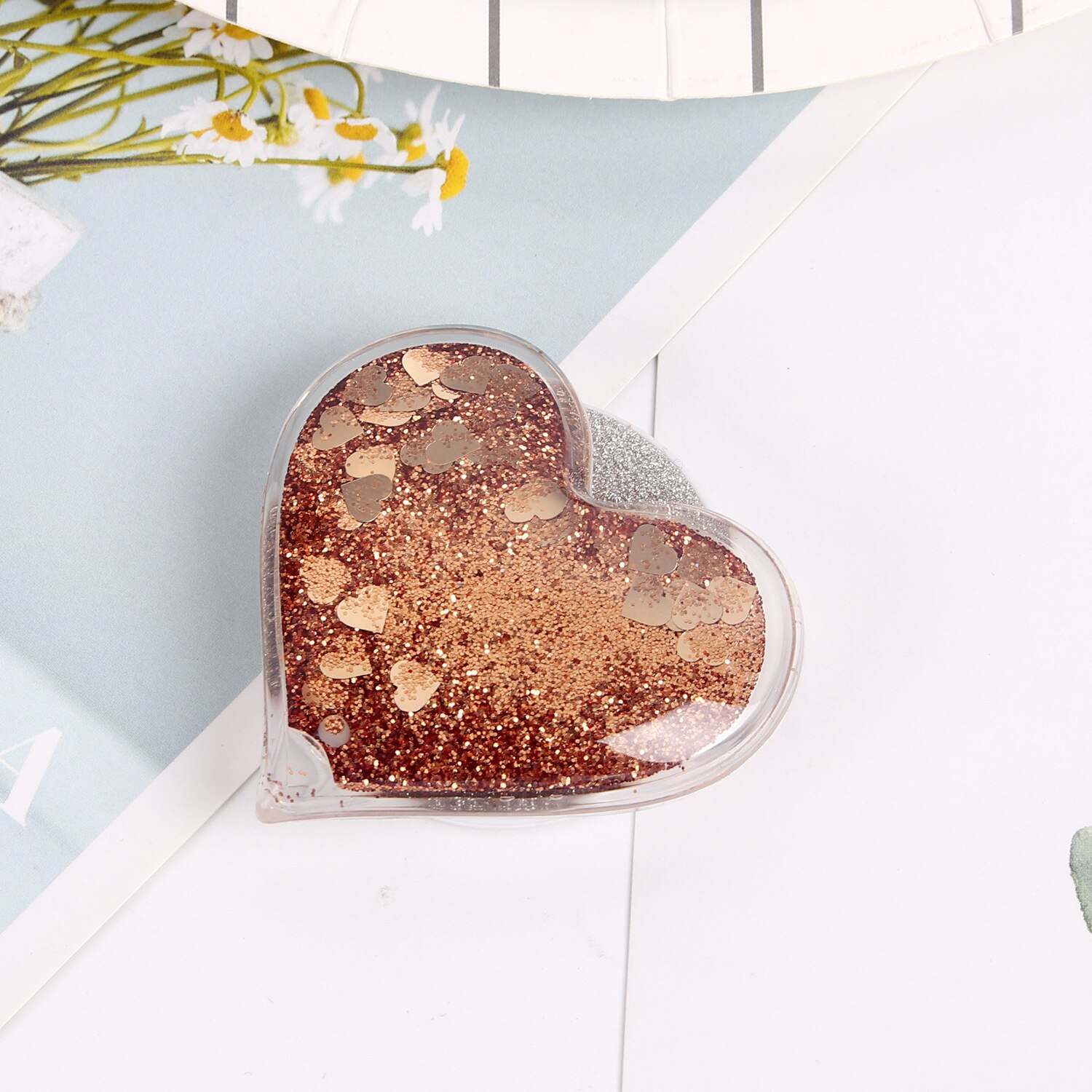 universal heart-shaped glitter mobile phone finger ring holder handle airbag holder accessories iPhone: 7