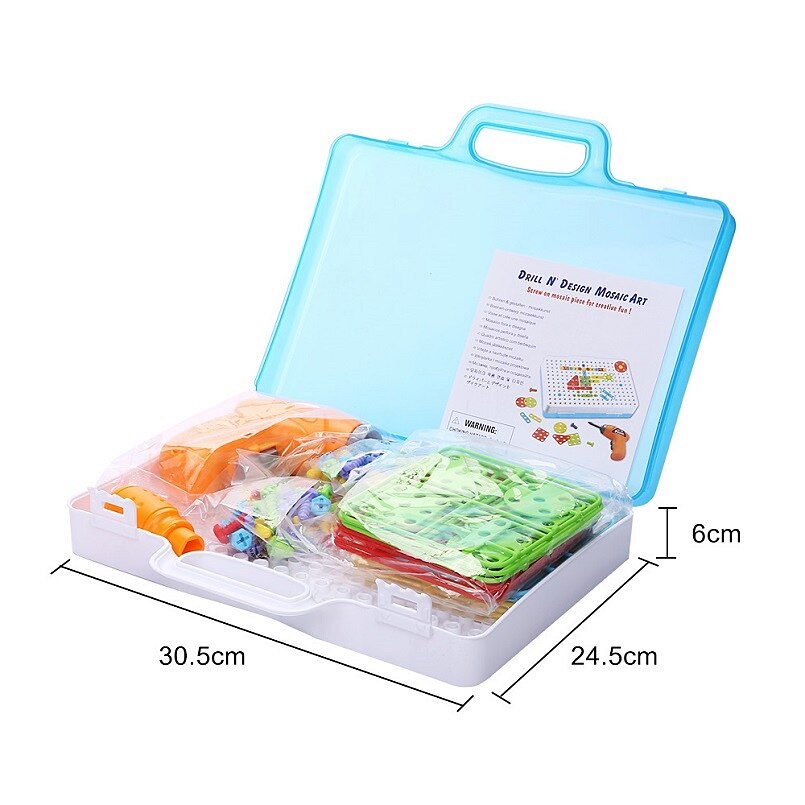 freundlicher Bohrer Spielzeug Pädagogisches Puzzle DIY Gebäude Spielzeug Bohrmaschine Schrauben Montiert vorgeben Spielen Kreative Werkzeug Bausatz Spielzeug Für Jungen