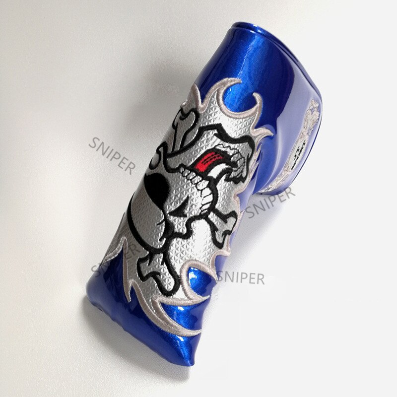 Pirate Thick PU Leather Golf UT Cover Headcover Golf Hybrid Headcover Utility Rescue Number Tag: L-blue
