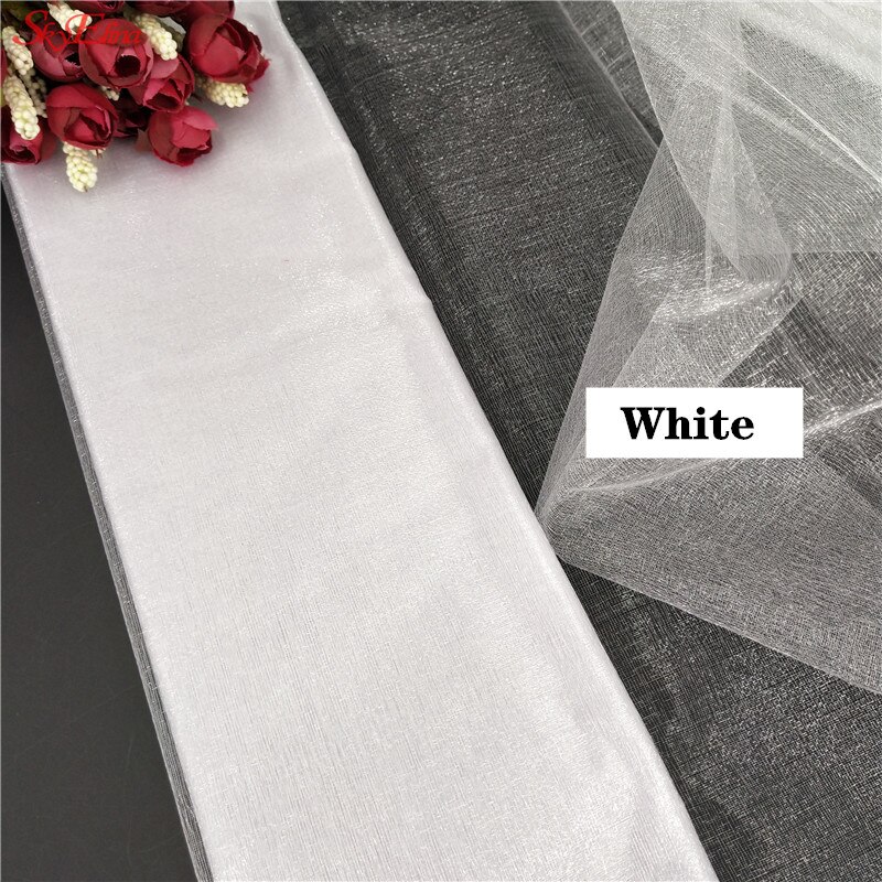 Top! 48CM x 5M Tulle rouleau cristal tissu Organza Tulle rouleau bobine de mariage décoration fête d'anniversaire enfants bébé douche 5ZSH015: white
