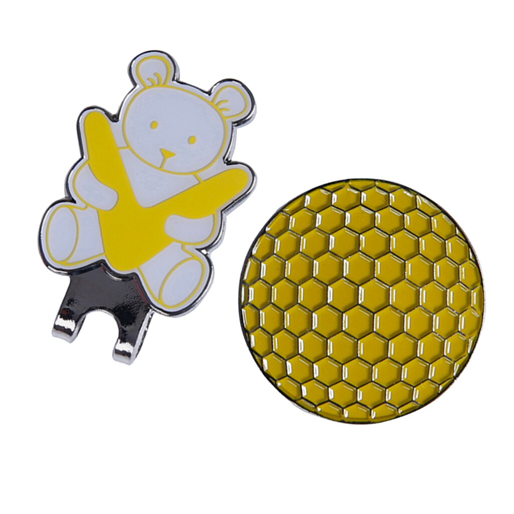 Unieke Golf Cap Clip Met Magnetische Golfbal Marker Voor Meerdere Decoratie Golf Liefhebbers: YELLOW