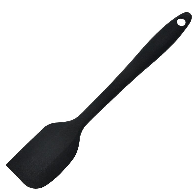Soft Baking Spatula Multiple Color Silicone Baking Spatula Heat-Resistant Non-stick Cooking Kitchen Utensils Cake Brush Tools: black 21.5x4cm