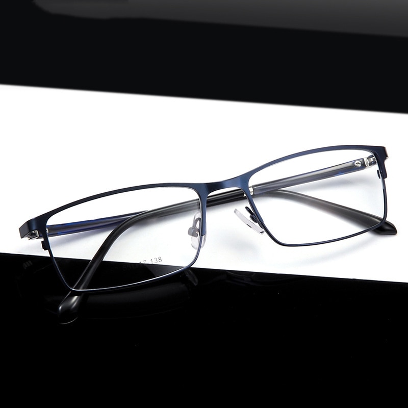 Seemfly Anti-blue Ray cuadrada de Metal gafas montura clásica completa de óptica, gafas para miopía Unisex para hombres y mujeres