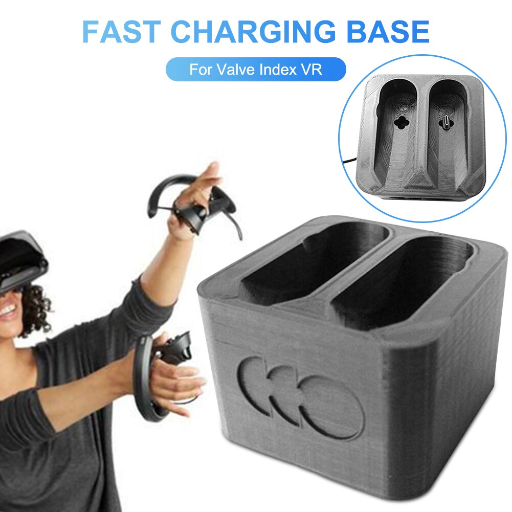 VR Controller Handle Fast Charging Dock Base For Valve Index VR Headset Hand Grip With 2 Magnetic Charging Wire