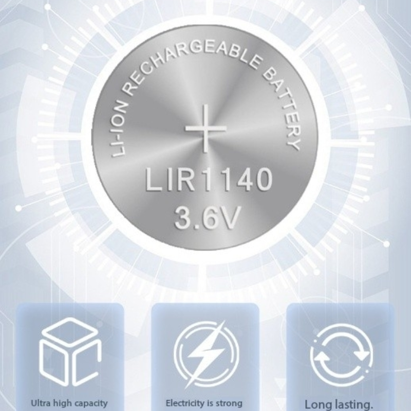 3.6V 45mAh LIR1140 Steel Shell Button Battery for TWS Bluetooth Headset Battery