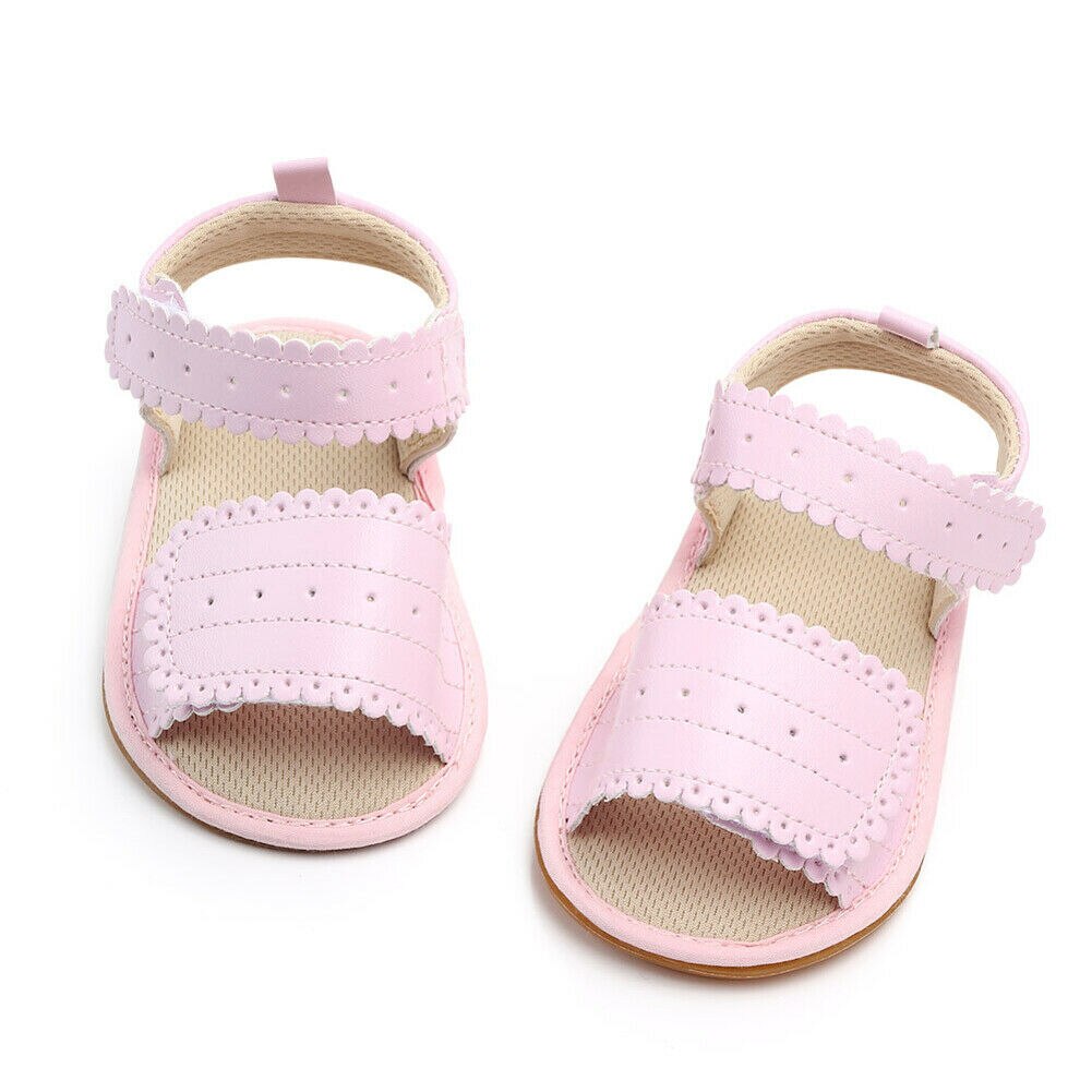 Summer Toddler Baby Girls Sandals PU Leather Soft Sole Infant Moccasins Princess Non-Slip Shoes Kids Flat Sandal