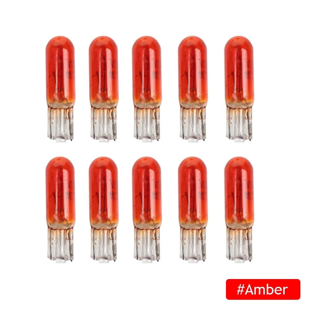 Ampoule Led W2W T5 12V 1.2W, 10 pièces, lampe d'instrument, lumière intérieure de voiture, lampe halogène, lumières d'instruments pour tableau de bord: Bleu profond