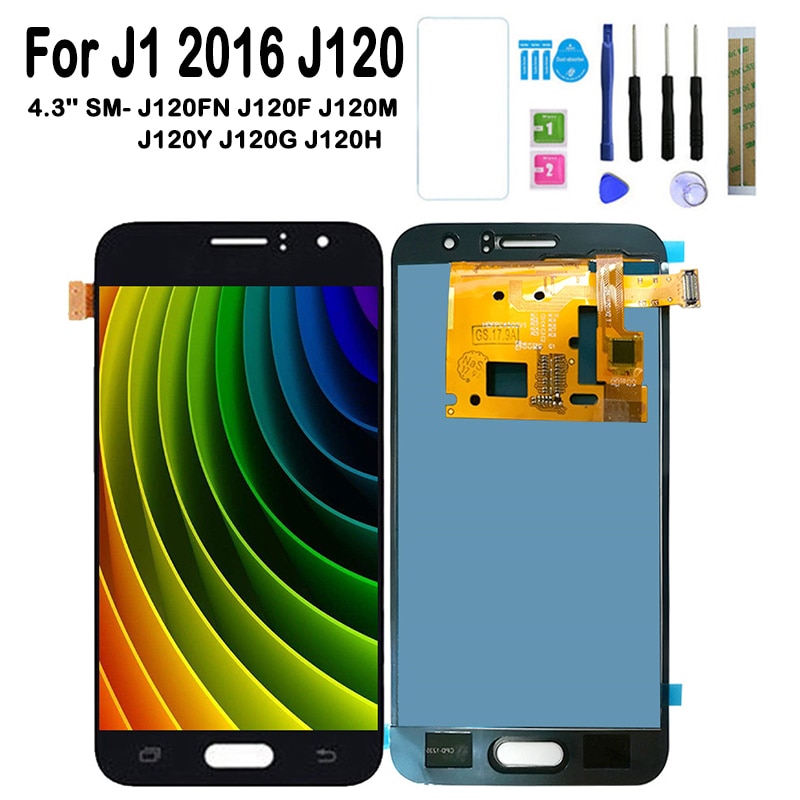 Adjust Brightness Screen For Samsung Galaxy J1 J120 SM-J120FN/F/M/H/DS LCD Touch Screen J120H J120FN J120F J120M Screen