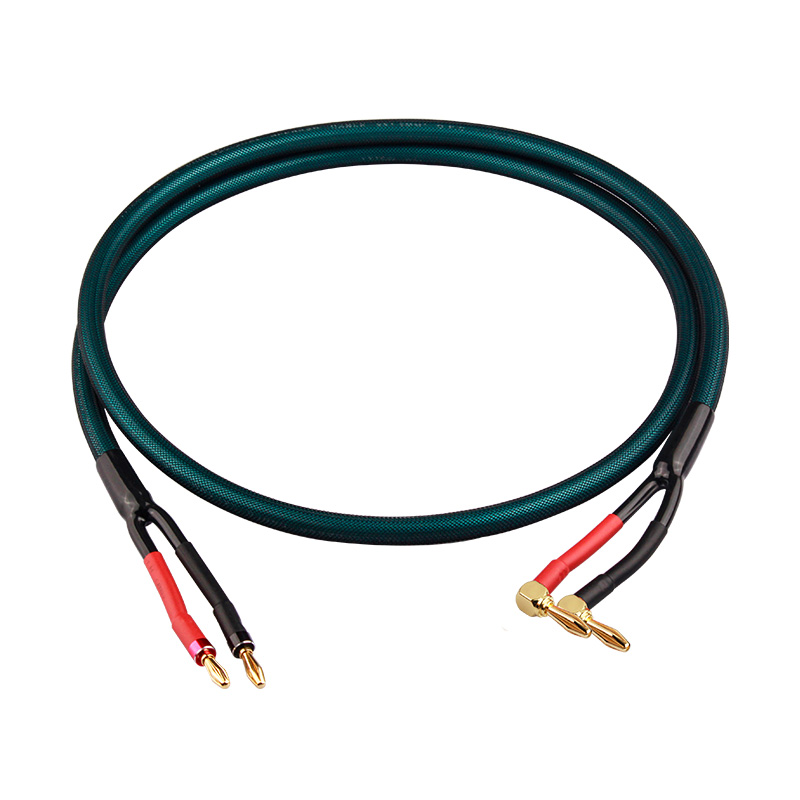 5N high purity copper fever grade HIFI speaker cable main and secondary speakers surround power amplifier computer audio cable: green / <=0.5m