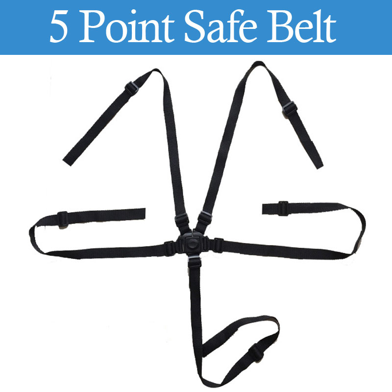 Universale Del bambino 5 Punti di Cintura di Sicurezza Cinture di Sicurezza per Il Passeggino di Alta Sedia Carrozzina buggy per Bambini ragazzo Passeggino 360 Rotante gancio