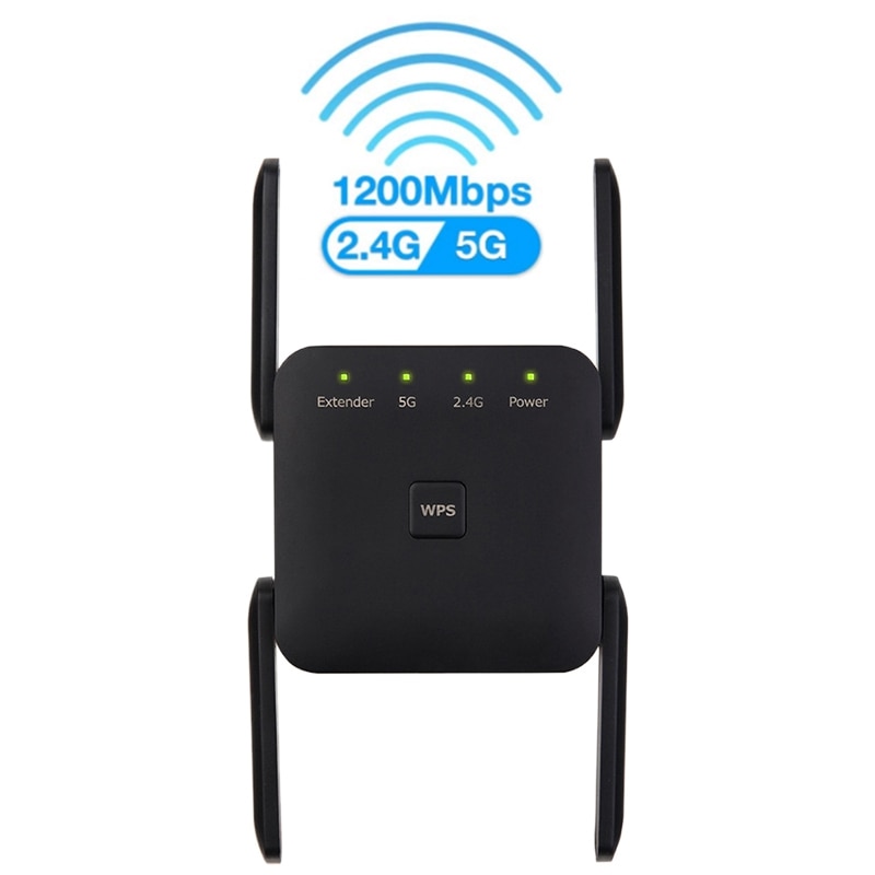 5G Wifi Repeater 5G/2.4G Wifi Extender 1200Mbps Router Wifi Amplifier Wireless Wi-Fi Long Range Booster (EU Plug)