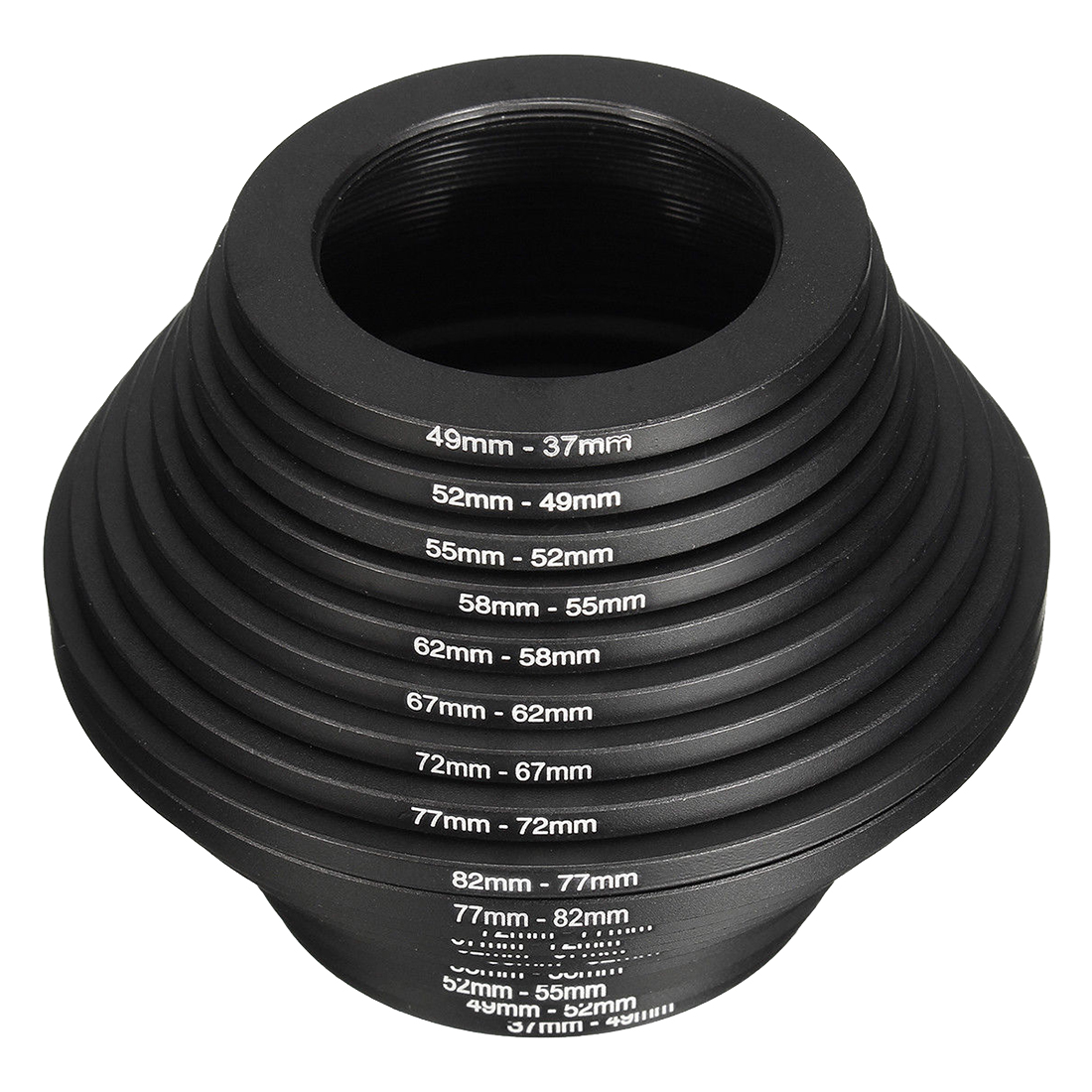 18Pcs Camera Lens Filter Ring Adapter Step Up Down Ring Adapter 37-82mm Set For Canon Nikon all camera DSLR