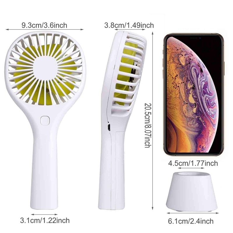 Mini Handheld Fan USB Desk Fan, Small Personal Portable Table Fan with USB Rechargeable 1200MAh Battery Operated Cooling Electri
