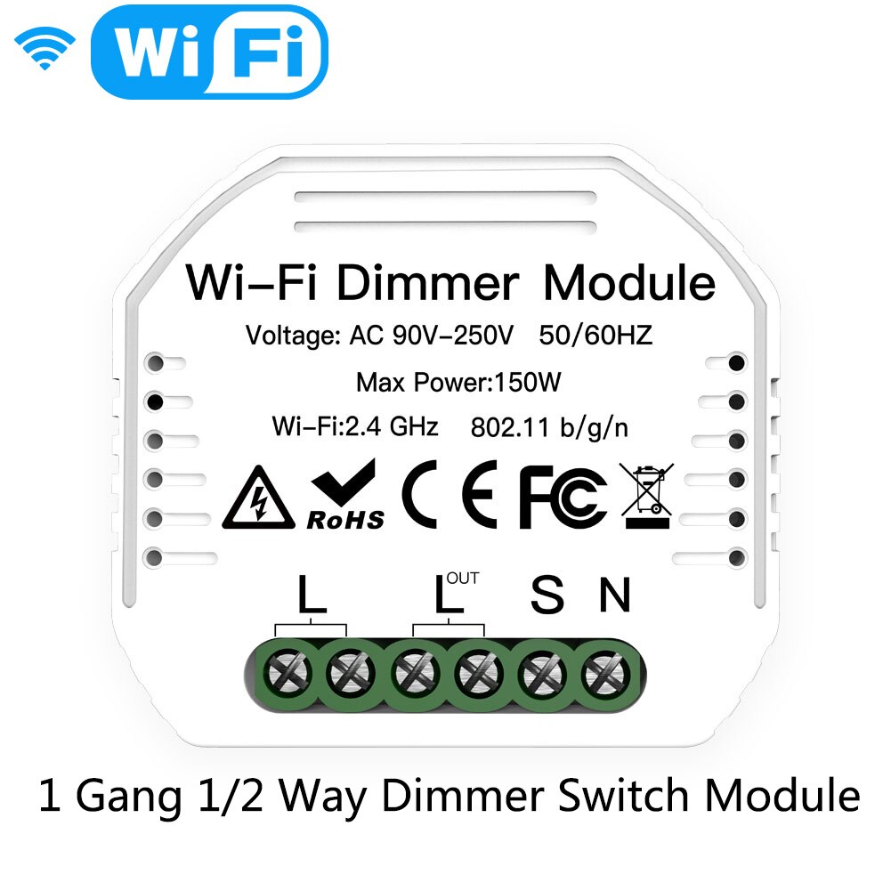 Moes Smart Zigbee Wifi Schakelaar Module Dimmer Gordijn Switch Smart Leven App Afstandsbediening Alexa Google Thuis Voice Controle: WiFi 1 Gang Dimmer