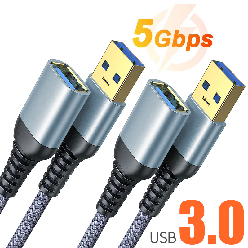 USB 3.0 Verlengkabel 5Gbps Hoge Snelheid Koord Nylon Gevlochten USB Extender Data Draad voor Webcam Camera Toetsenbord Printer 1m 2m 3m