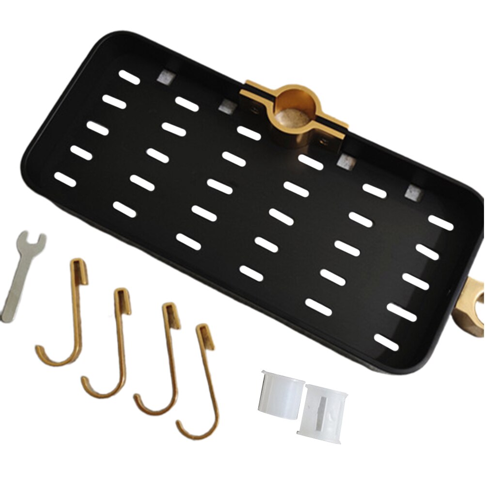 Bathroom Shampoo Storage Tray Lifting Rod No Drilling Rectangle Shower Shelf