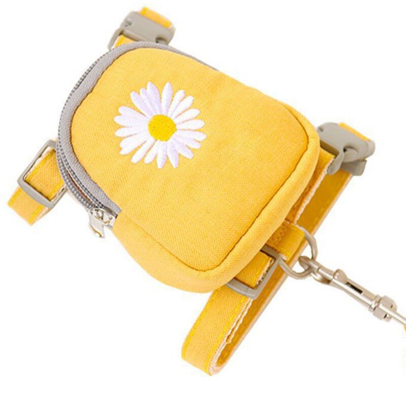 Pet Dog Backpack Harness with Leash Puppy Bag with Training Leash For Small Dog Self Carrier BackPack Bags Pet Accessory bjxt: Yellow / S