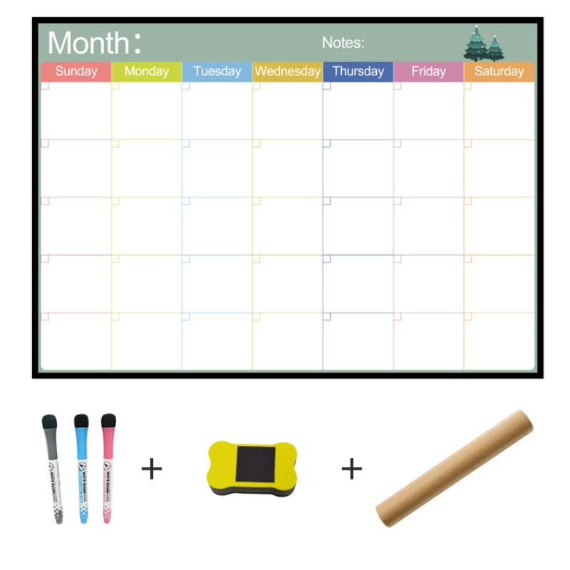 A3 Whiteboard Monthly Plan School Announcement Board DIY Magnetic Message Board Refrigerator Magnet Calendar Daily Planner: size2