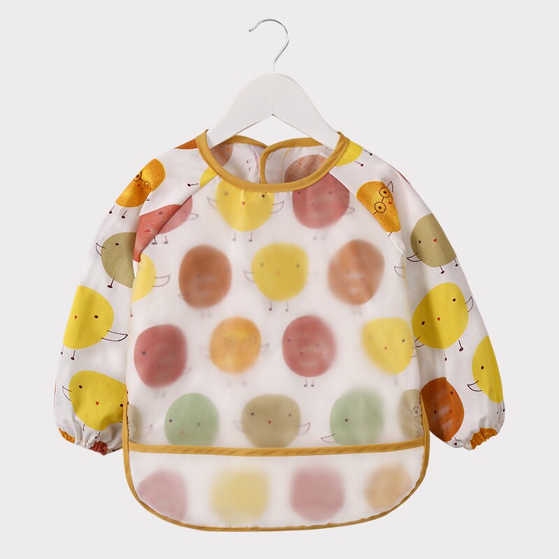Leuke Cartoon Baby Zelf Voeden Slabbetjes Waterdichte Baby Eten Bib Met Pocket Kinderen Tekening Lange Mouwen Kinderen Schort Baby Dingen: B / 90(60-80cm)