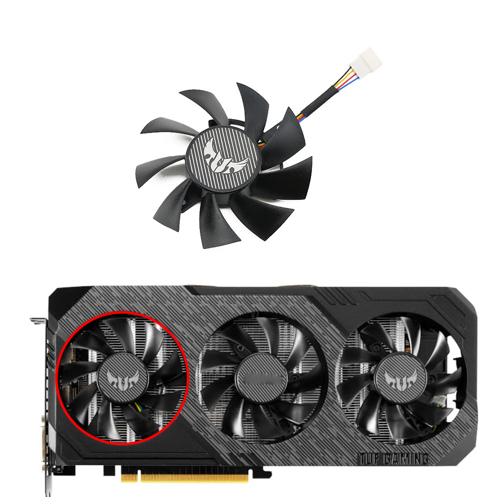 75MM 7Pin FD8015U12D GTX1660 RX5700 RX5700XT for ASUS GTX 1660Ti 1660super RX 5700 XT TUF X3 OC Graphics Cooling Fan: Brown