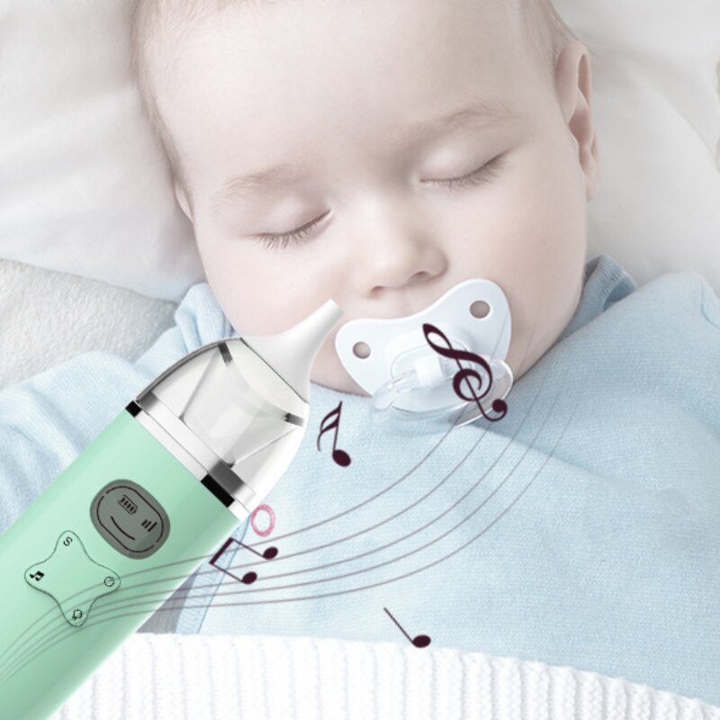 USB Baby Nasal Aspirator Electric Safe Hygienic Nose Cleaner Silicone Snot Sucker Newborn Infant Toddler Kids Music Adjustment