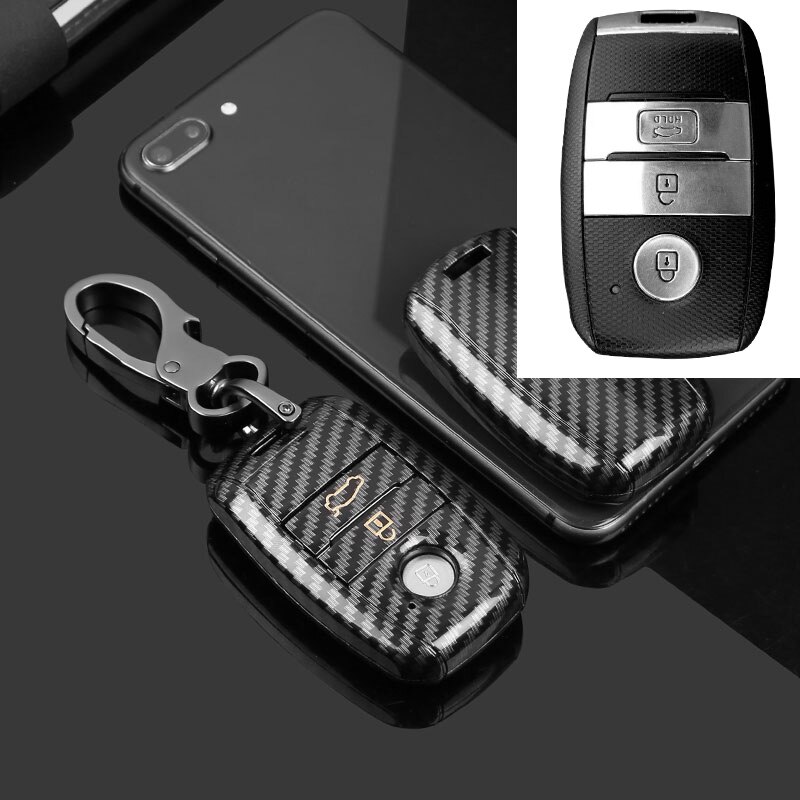 ontto Autosleutel hoes sleutelhoesje past voor Kia EV6 K5 DLS Carnival MQ4 Seltos Sportage GT-Line Hybrid K7 K8 Ceed Sorento TPU sleutelbehuizing sleutelhouder sleutelhanger 7 knops-grijs A