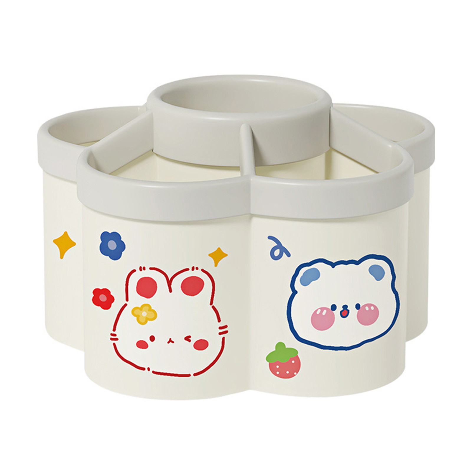 Roterende bureau-organizer met compartimenten Pen- en potloodhouder met grote capaciteit Multifunctionele kantoordoos Kantoorbenodigdheden: WHITE