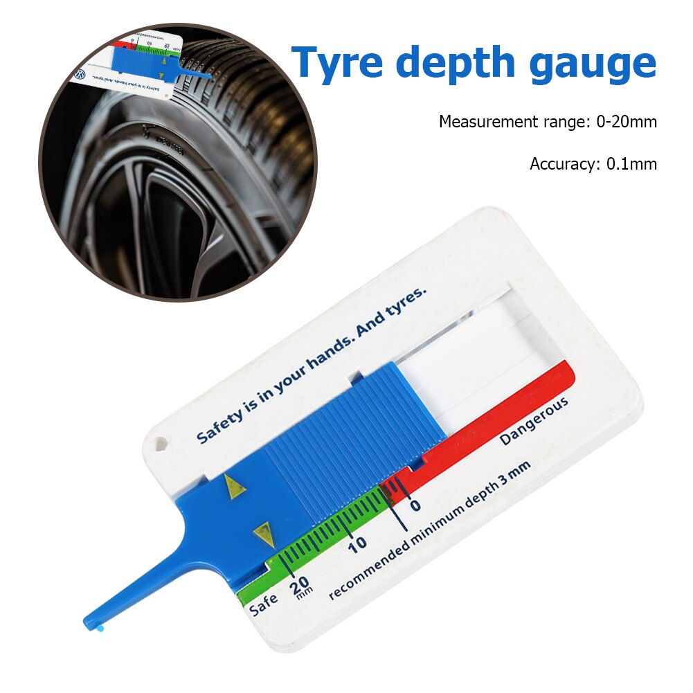 0-20mm Car Tyre Tread Depth Vernier Caliper Ruler Wheel Tire Thickness Gauges Tester Meter Indicator Measuring Tool Car Supplies: Blue