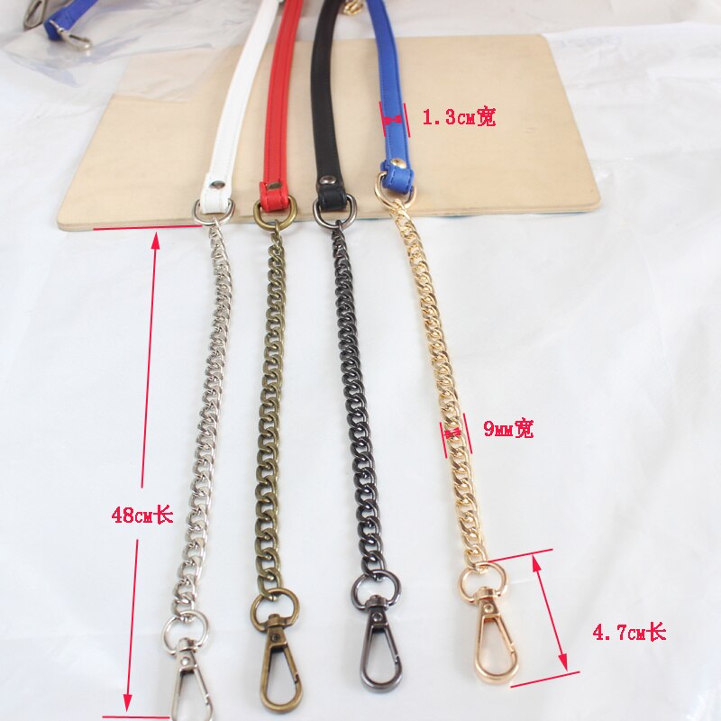 1PC sac de paille hexagone sac à main paille + cuir gland métal bohême rotin épaule été plage chaîne sac pour femme: Red Strap