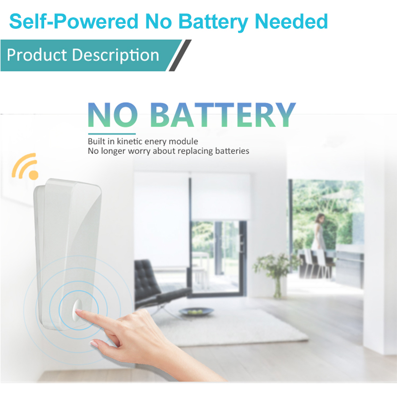 Timbre inalámbrico autoalimentado, No requiere batería, timbre de puerta, 51 tonos de llamada, timbre de enfermería impermeable para exteriores sin batería