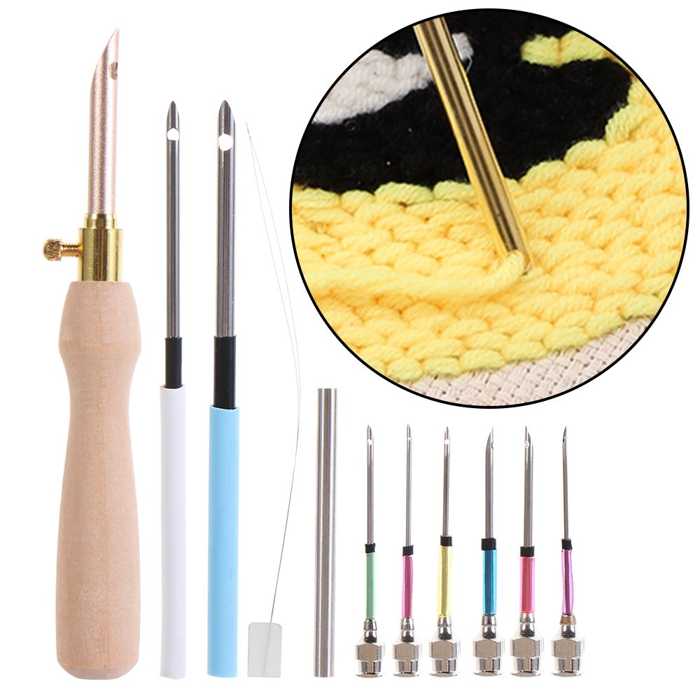 Embroidery Stitch of All models Punch Needle Tool Poke Needle with Changeable Head Poking Cross Stitch Tools Knitting DIY Craft