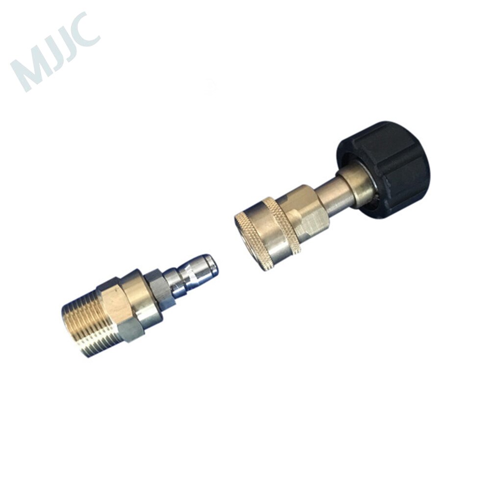 Mjjc-mærke med  m22 gevindforbindelse til hurtigudløsertilslutning til skumlanse og højtryksrenser: Sort