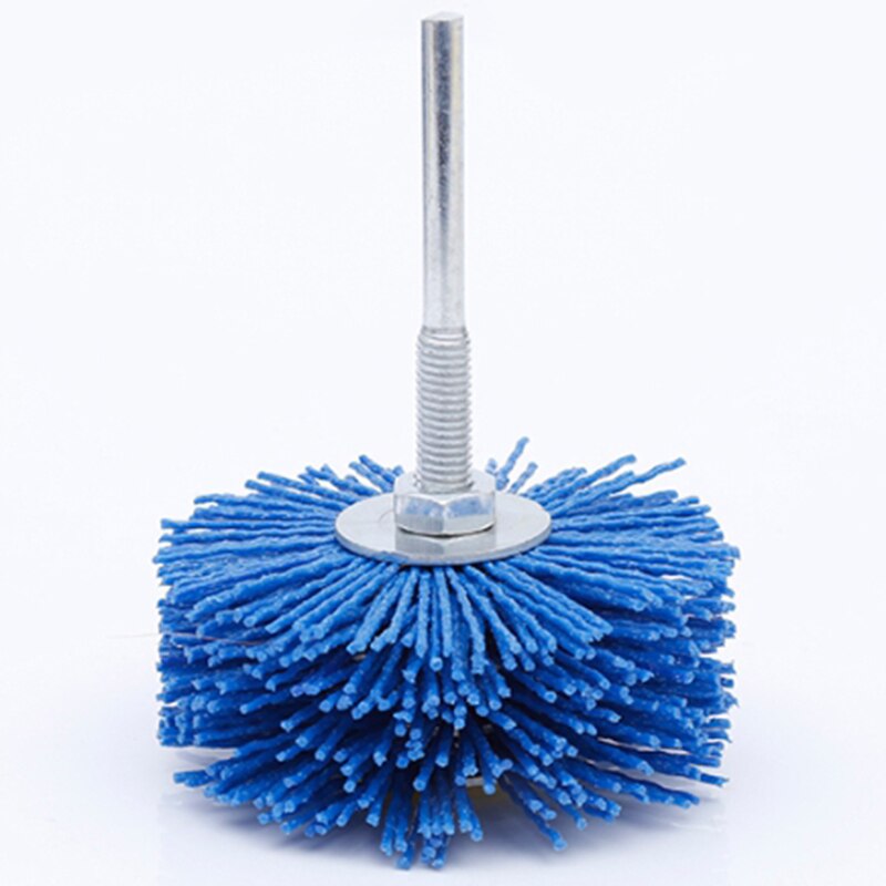 Perceuse en fil abrasif 80x30x6Mm, 4 pièces, meule, poils de Nylon, brosse de polissage pour meubles en bois, finition acajou