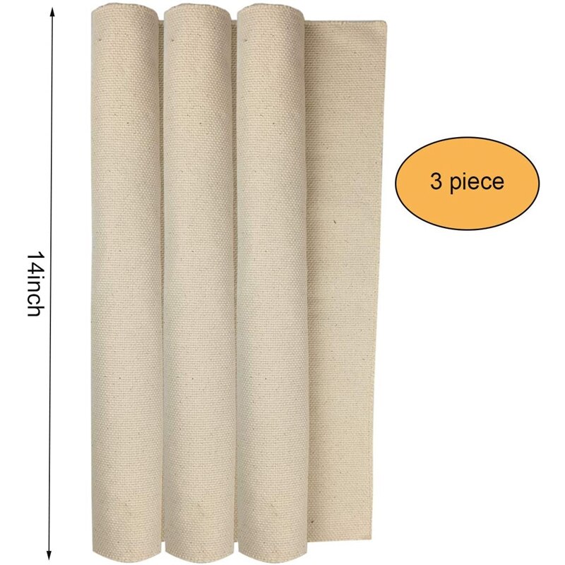 Tissu de couture en lin 3 pièces, tissu de moine 14 pouces X 14 pouces pour aiguilles à poinçonner et à pincer