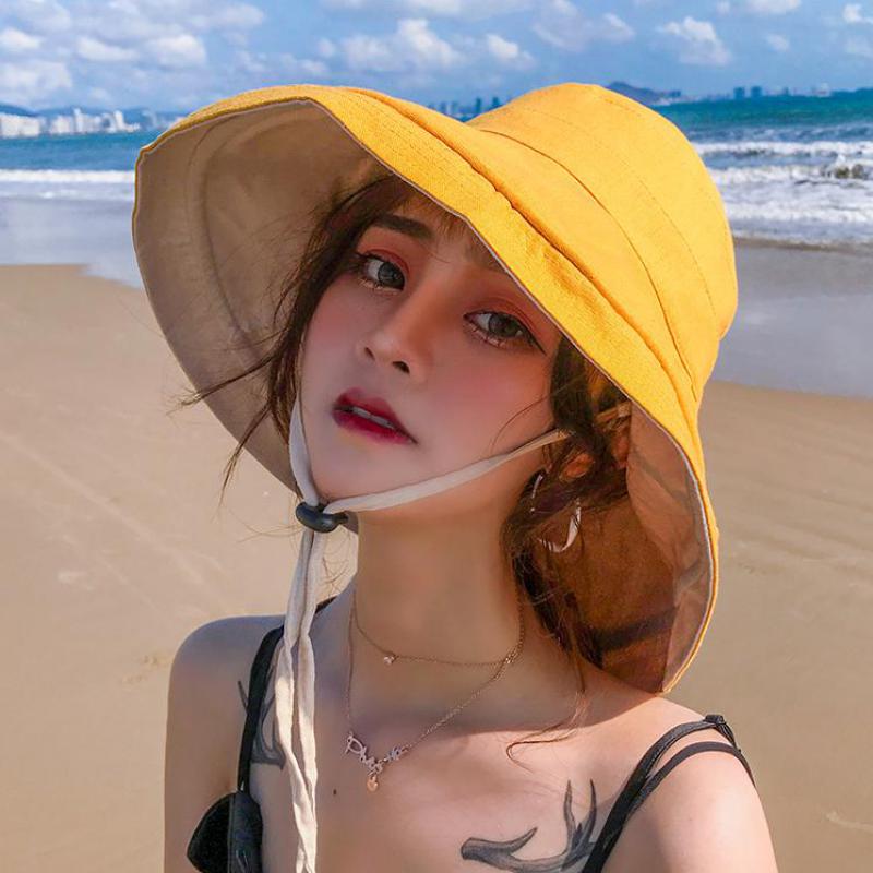 Cokk Zomer Hoeden Voor Vrouwen Dames Visser Cap Brede Rand Floppy Hoed Vrouwelijke Strand Zonnehoed Zonnehoed Suncreen Koreaanse stijl