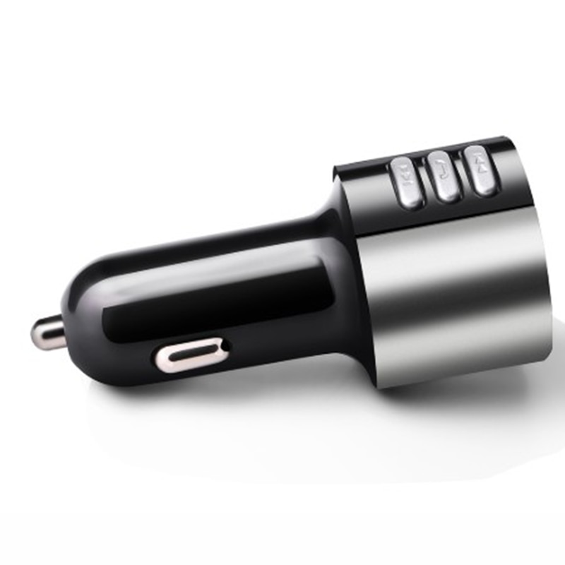 Wireless Bluetooth Car USB Charger FM Transmitter Wireless Radio Adapter Adopts FM Full-frequency Wireless Transmission: Gray