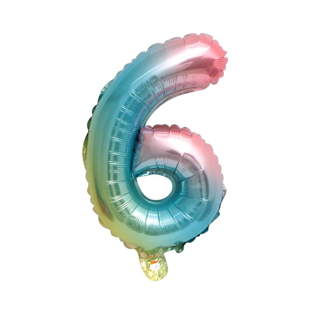 1pcs Rainbow Number Balloons Gradient Heart Star Love Happy Birthday Balloons for Birthday Baby Shower Anniversary Wedding Party