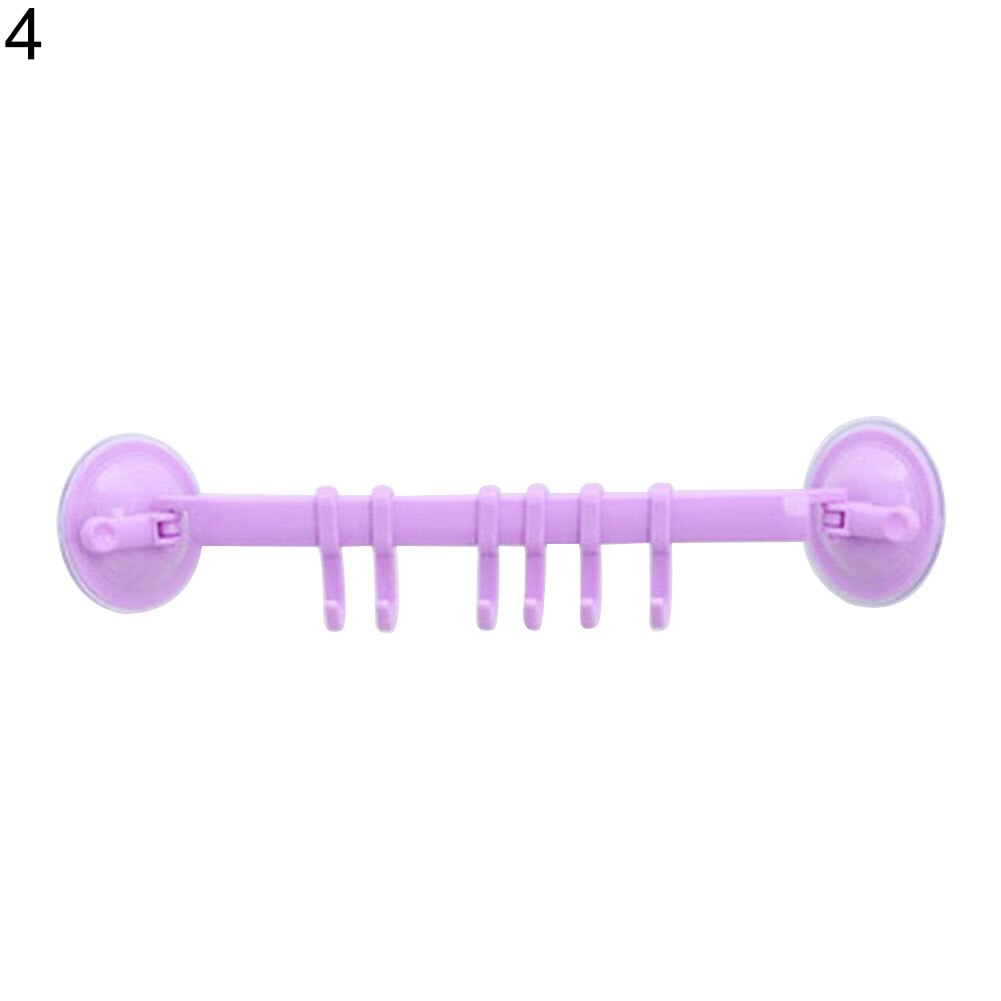 Multifunctional Suction Cup Towel Hanger Kitchen Bathroom Storage Rack Holder: Purple