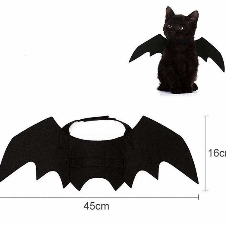 Alas de murciélago de estilo nórdico para decoración de mascotas, juguete de fieltro para Halloween, alas dobles