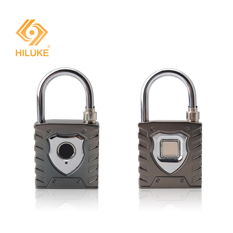 HILUKE security keyless USB rechargeable bluetooth warehouse door lock fingerprint smart padlock quick unlock Zinc alloy metal s