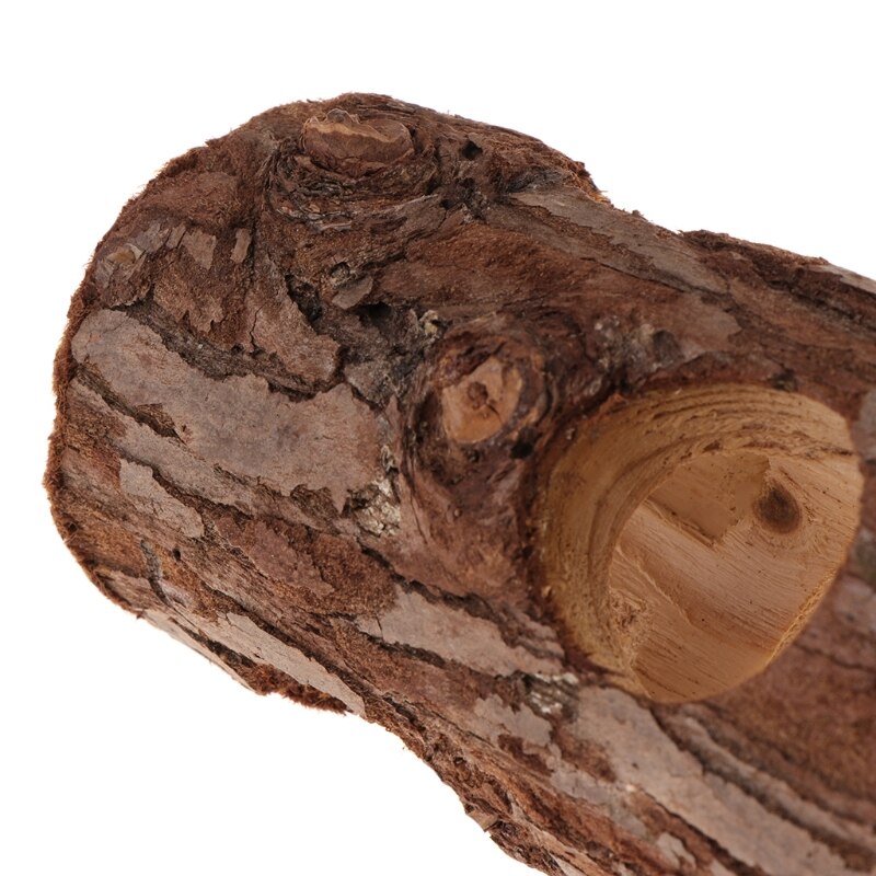 Túnel de madera Natural para hámster, juguetes para masticar para mascotas pequeñas, ardilla, Chinchilla, L4MB