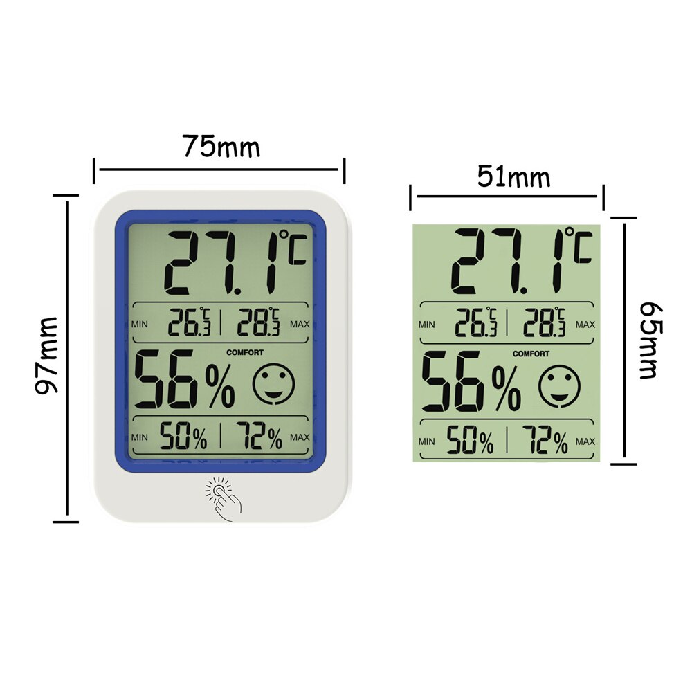 Indoor Temperature Humidity Meter Thermometer Hygrometer with LCD Desktop Dual Unit Unit Humidity Measuring Tool With Backlight