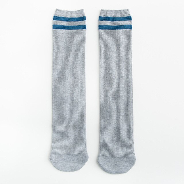 Koreaanse schoolsokken voor jongens en meisjes, voetbalsokken, lente/herfst, katoenen beenwarmers, kindersokken: Grijs