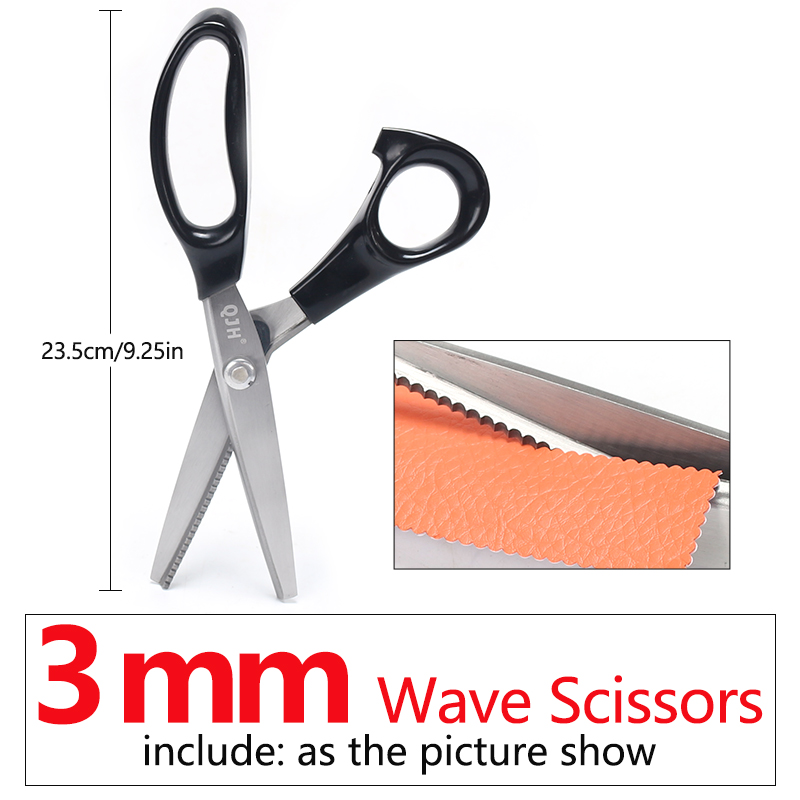 Triangular And Round Tooth/Household Clothing Scissors, Sewing Fabric/Leather Craft/Paper Decoration/Garment Making: Wave scissors 3mm