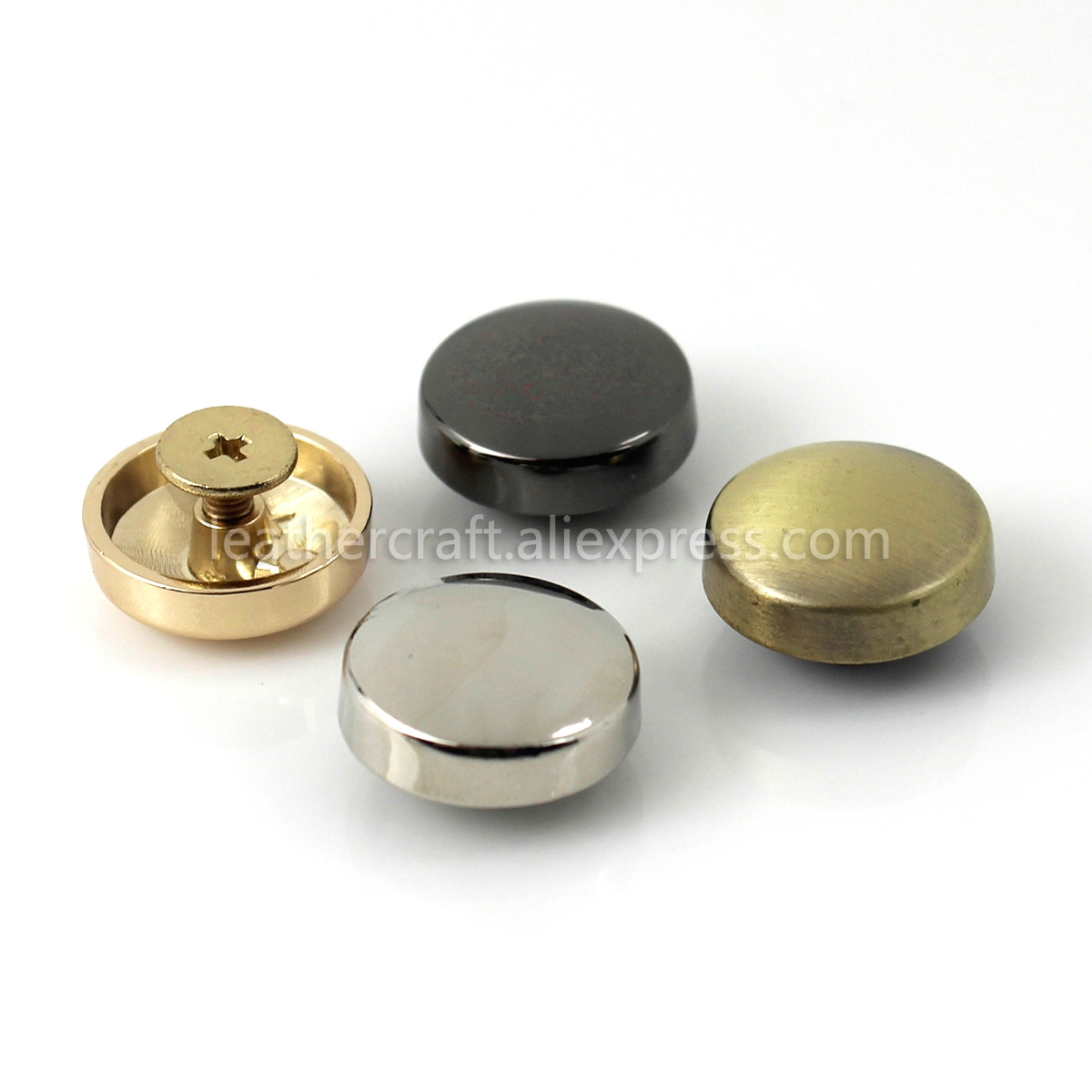 4 Stück Metall-Rundnieten mit Schraubverschluss, Nieten, Nagelbolzen für Kleidungsstücke, Lederhandwerk, Gürteltasche, Geldbörse, Dekoration, Hardware-, 16 mm