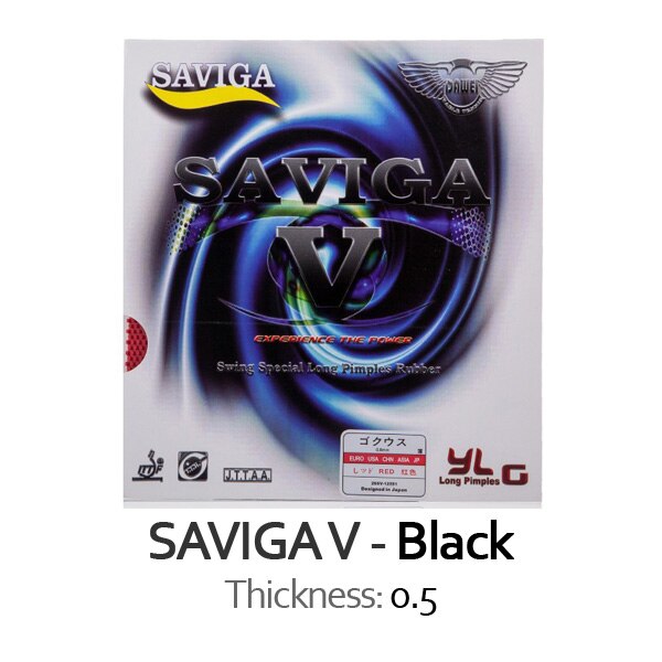 DAWEI SAVIGA V Table Tennis Rubber Pips-long Original DAWEI SAVIGA Ping Pong Rubber OX TOPSHEET with / without Sponge: Black 0.5