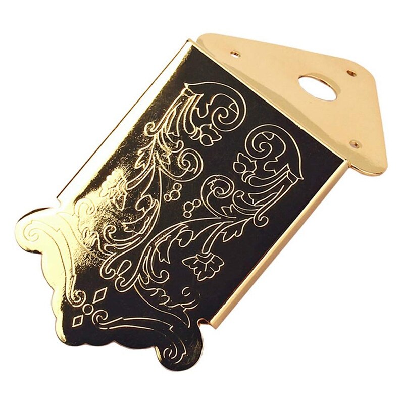 1Pcs Golden Mandolin Tailpiece Bridge with Mounting Screw for Guitar Mandolin Suit for Mandolin 8/10/12 Loop-End Strings 3-6 Str